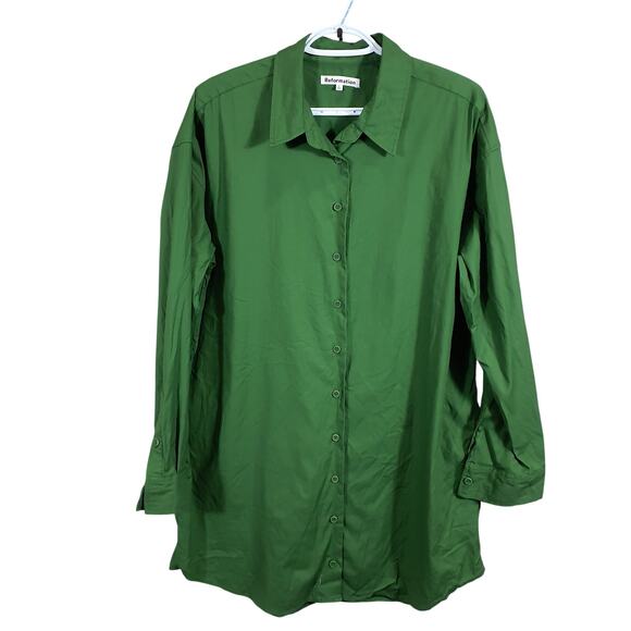 Reformation Classic Green Mariette Size L Dress - Picture 2 of 5